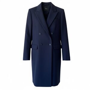 THEORY‎ Irina Wool Blend Double Breasted Coat Navy Jacket Size 4